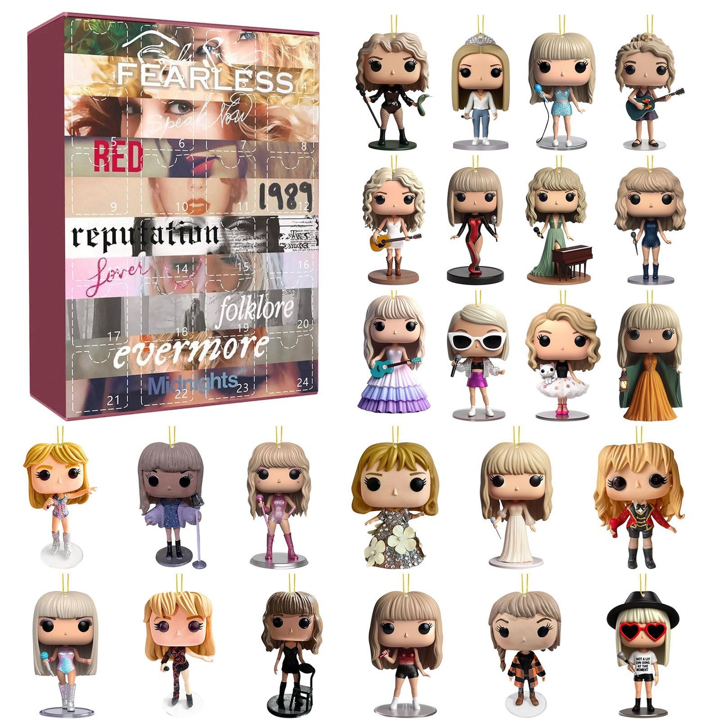 Christmas 2025 Taylor Swift Advent Calendar Blind Box Q-Version Acrylic Figures Set 24Pcs