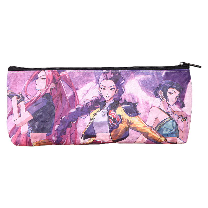 K-Pop Demon Hunters Printed Pencil Case, Large Capacity Single-Layer Stationery Bag for Students and Fans