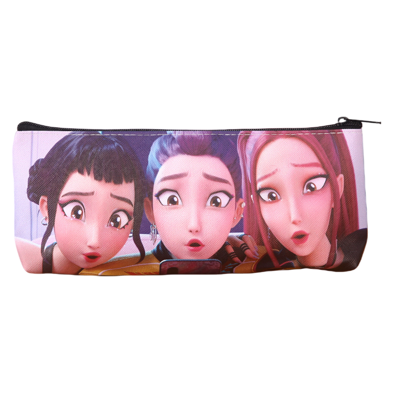 K-Pop Demon Hunters Printed Pencil Case, Large Capacity Single-Layer Stationery Bag for Students and Fans