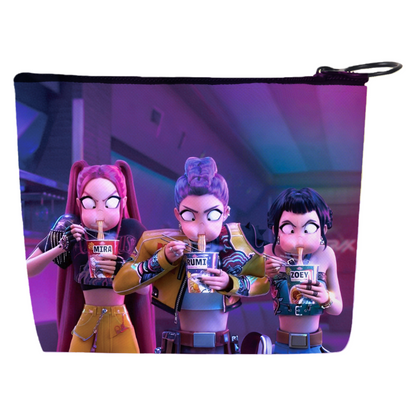 New K-Pop Demon Hunters Anime Printed Mini Coin Purse Small Wallet Portable Key & Card Holder