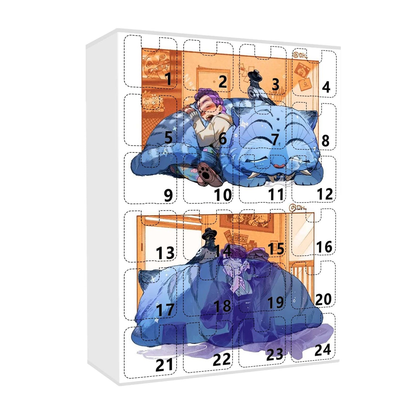 KPOP Demon Hunters 2025 Christmas Advent Calendar Blind Box Backpack & Car Keychain Acrylic Charms 24pcs