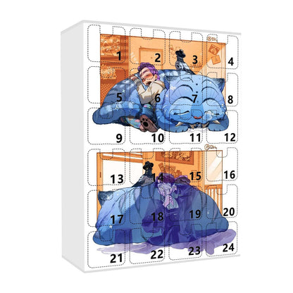 KPOP Demon Hunters 2025 Christmas Advent Calendar Blind Box Backpack & Car Keychain Acrylic Charms 24pcs