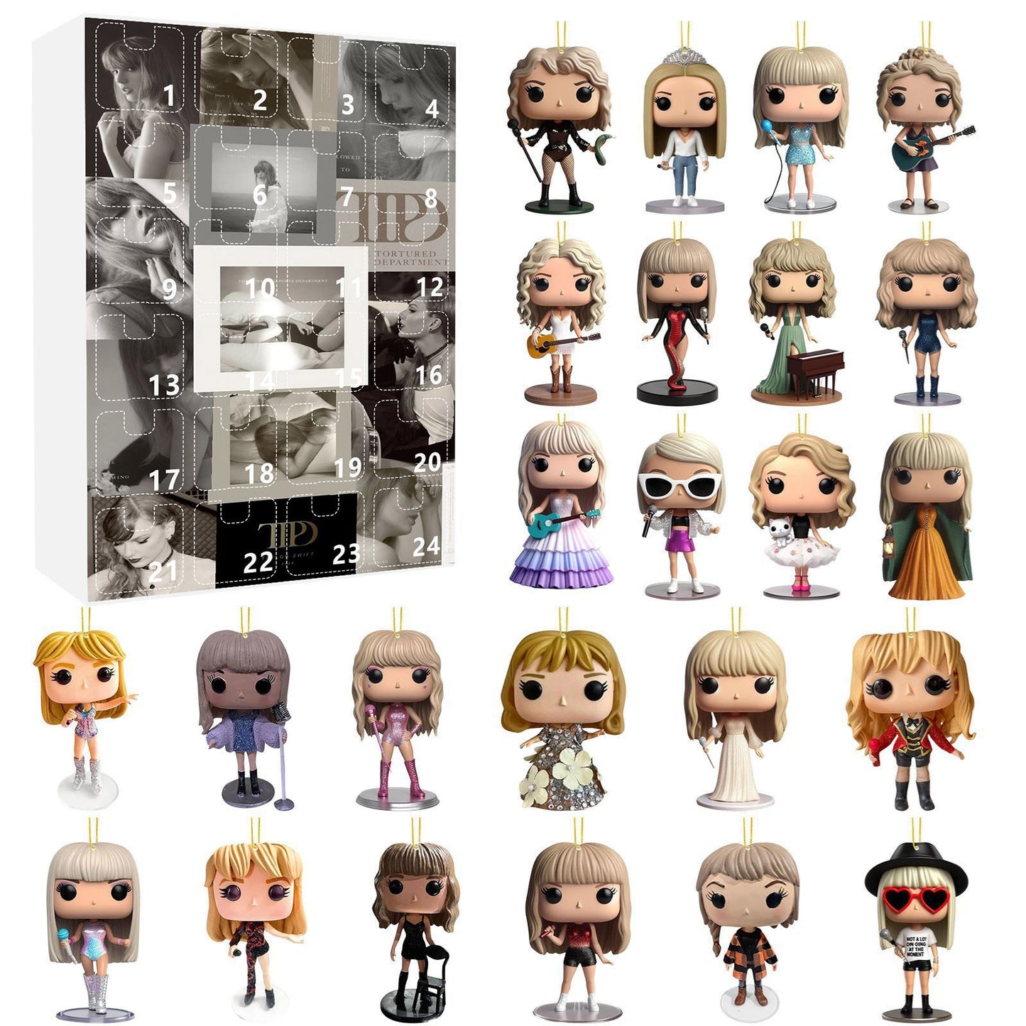 Christmas 2025 Taylor Swift Advent Calendar Blind Box Q-Version Acrylic Figures Set 24Pcs