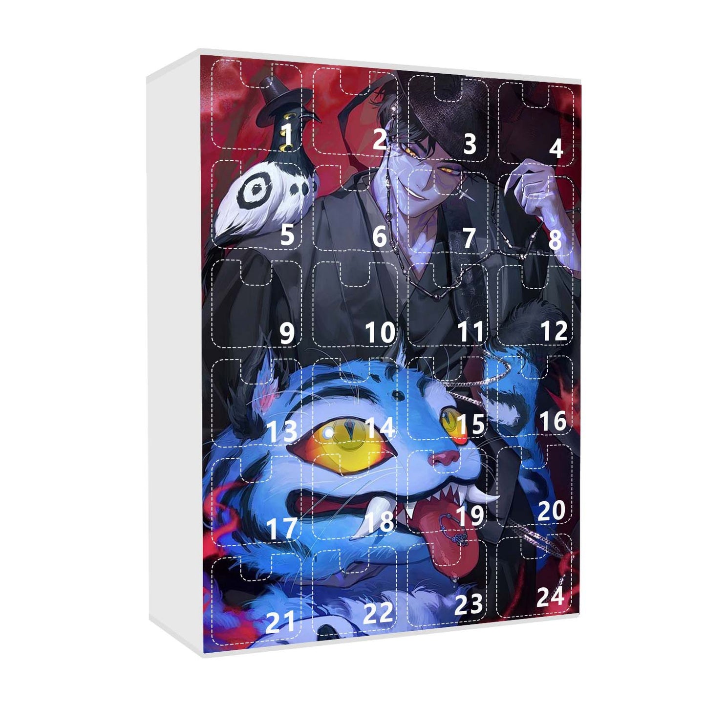 KPOP Demon Hunters 2025 Christmas Advent Calendar Blind Box Backpack & Car Keychain Acrylic Charms 24pcs