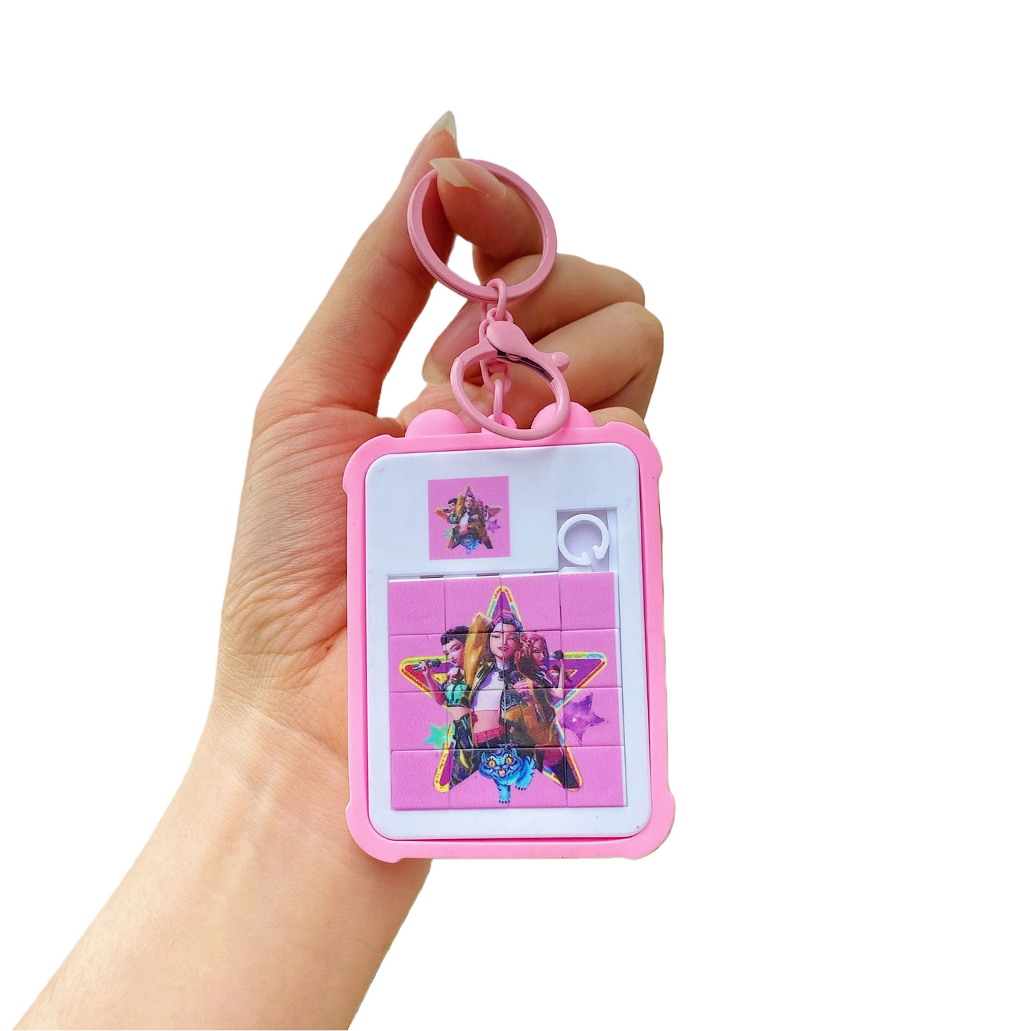 K-POP Demon Hunters Sliding Puzzle Keychain Mini Handheld Brain Teaser Toy Accessory