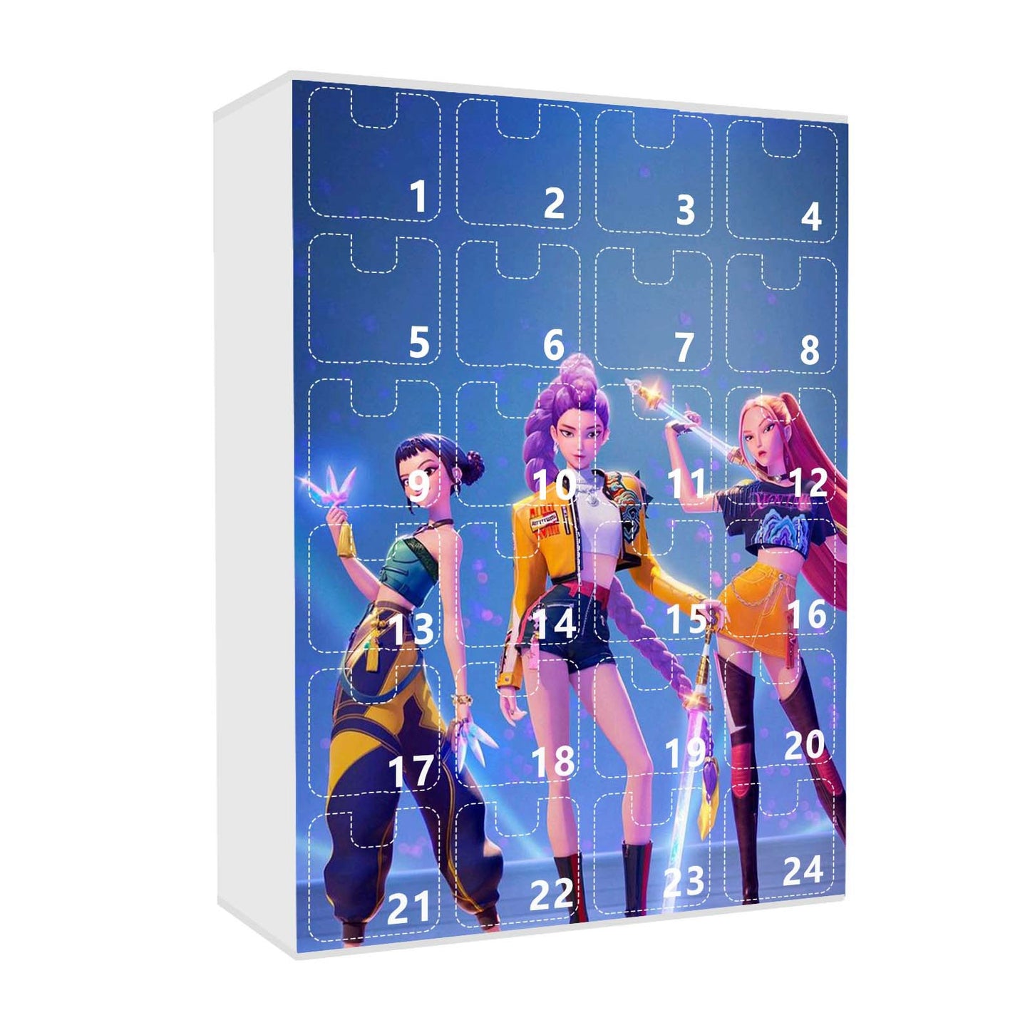 KPOP Demon Hunters 2025 Christmas Advent Calendar Blind Box Backpack & Car Keychain Acrylic Charms 24pcs