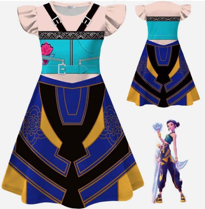 K-POP Demon Hunters Stage Outfit Cosplay Set 3D Digital Print Anime Costume Dress