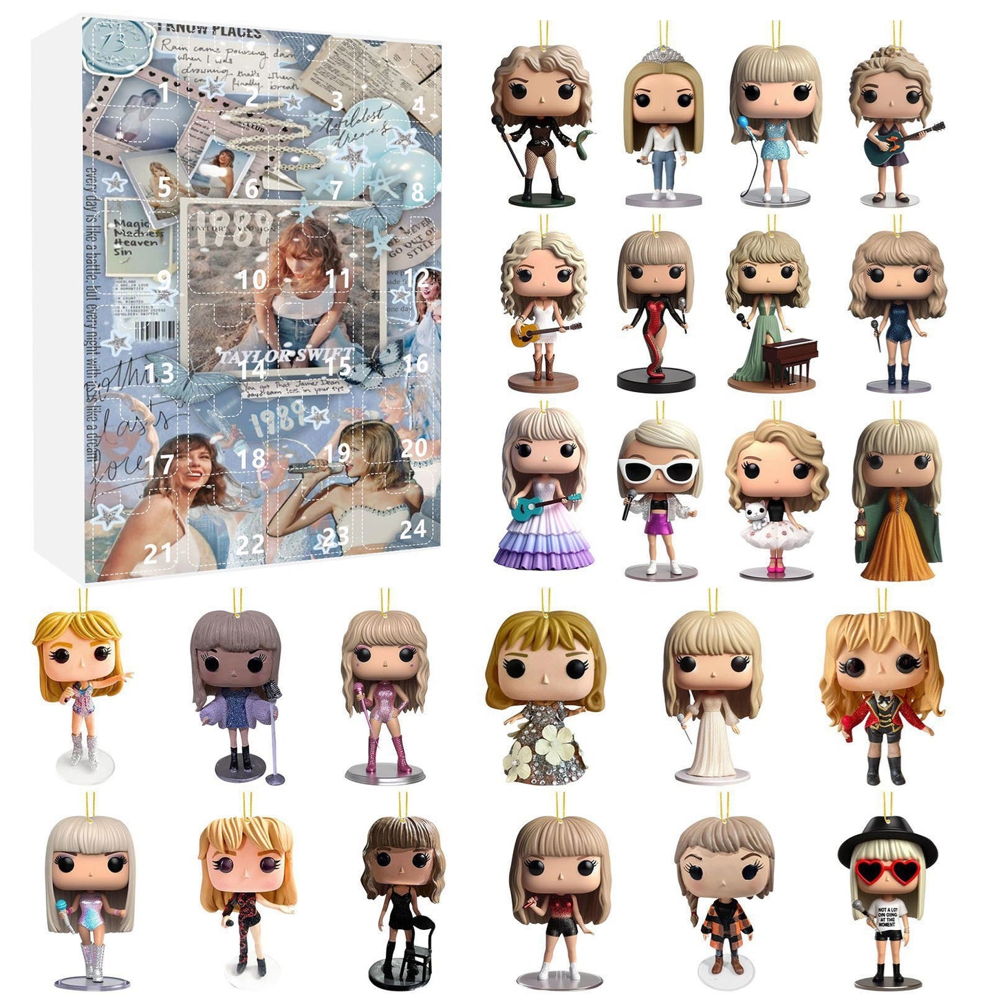 Christmas 2025 Taylor Swift Advent Calendar Blind Box Q-Version Acrylic Figures Set 24Pcs