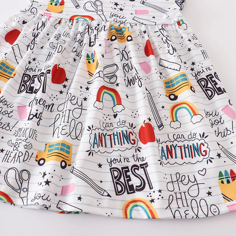 Fashion Girls Back To School Summer Cute Short Sleeves Dress