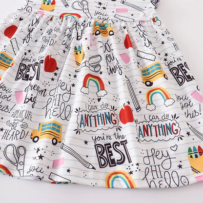 Fashion Girls Back To School Summer Cute Short Sleeves Dress