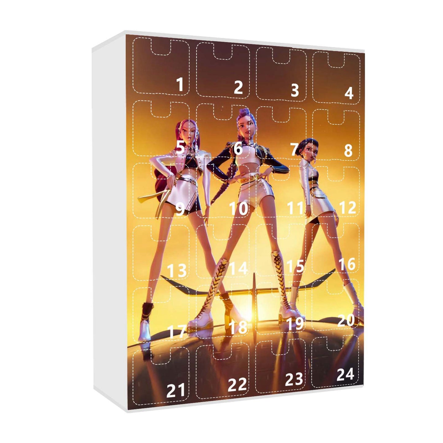 KPOP Demon Hunters 2025 Christmas Advent Calendar Blind Box Backpack & Car Keychain Acrylic Charms 24pcs