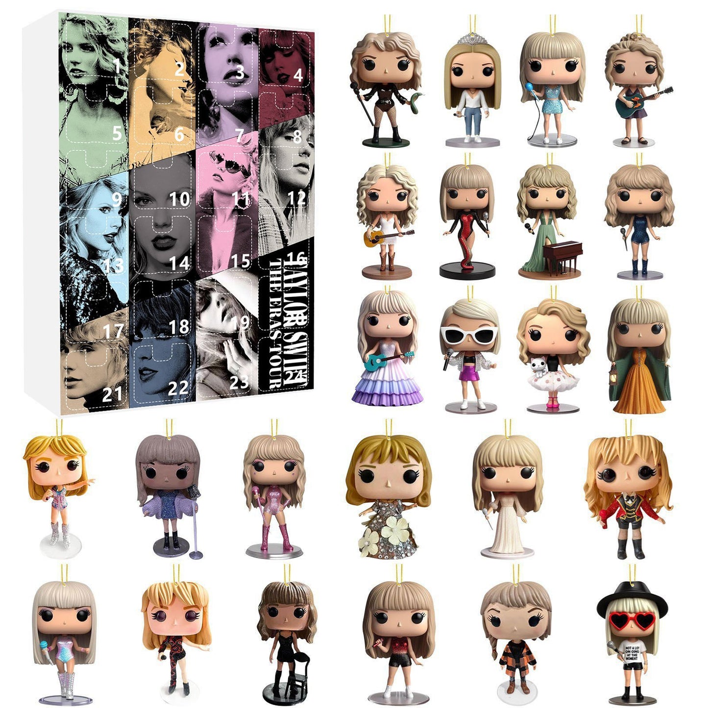 Christmas 2025 Taylor Swift Advent Calendar Blind Box Q-Version Acrylic Figures Set 24Pcs