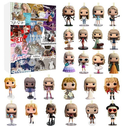 Christmas 2025 Taylor Swift Advent Calendar Blind Box Q-Version Acrylic Figures Set 24Pcs