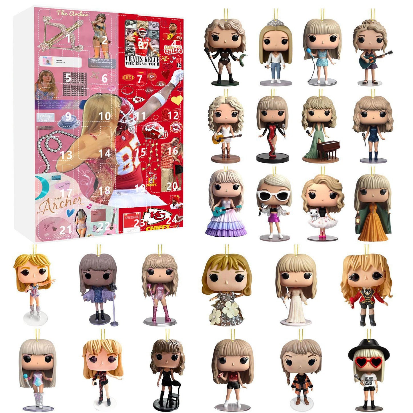 Christmas 2025 Taylor Swift Advent Calendar Blind Box Q-Version Acrylic Figures Set 24Pcs