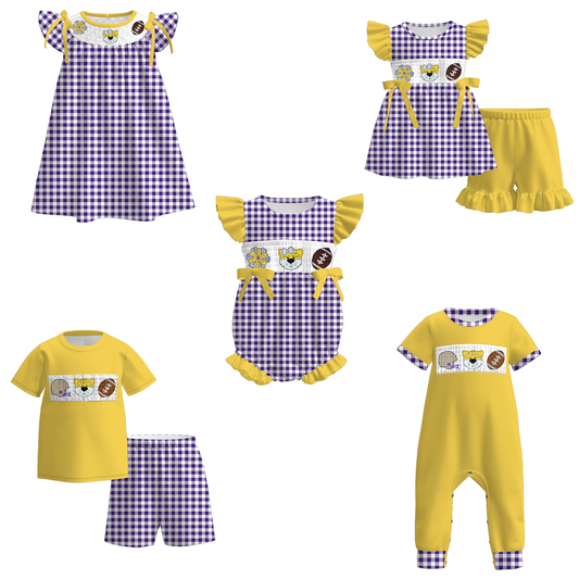 Louisiana Football Embroidered Matching Sibling Outfits
