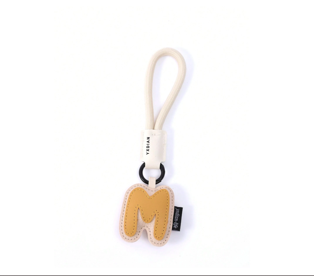 PU Leather 3D Letter A-Z Keychain, Bag & Backpack Charm
