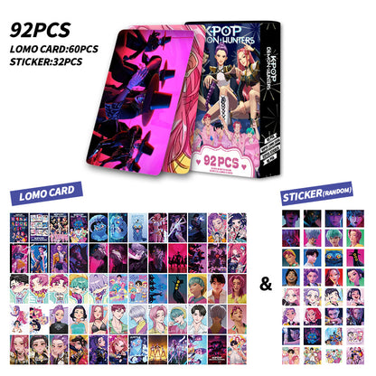 Kpop Demon Hunters Holographic Photocard Set Double-Sided LOMO Cards Mini Stickers & Collectible Flash Cards