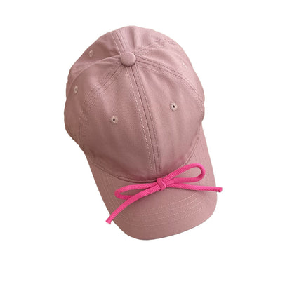 Kids Fixed Bow Baseball Cap Colorful Ribbon Sun Hat