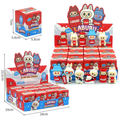 Labubu Blind Box Car Dashboard Ornament Figure Cute Phone Decoration Collectible Toy 12pcs