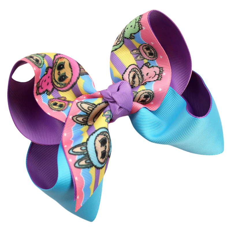 Labubu Printed Hair Clip Fabric Bow Hair Accessory for Kids Girls