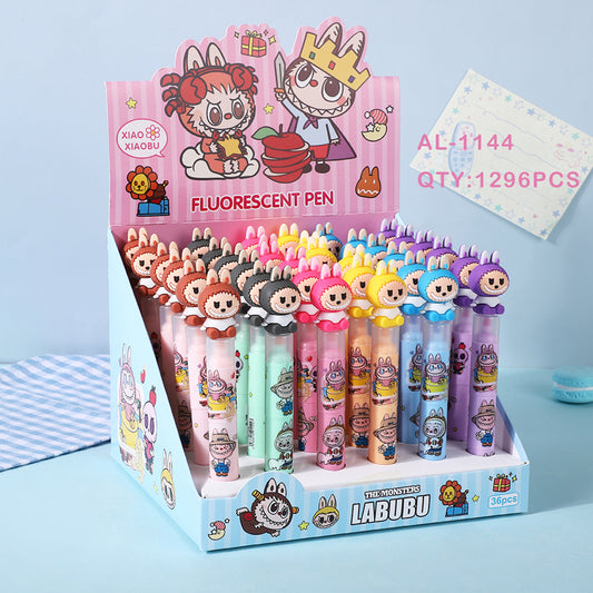 Labubu Cartoon Fluorescent Pen Mini Highlighters Student Drawing & Highlight Marker Set