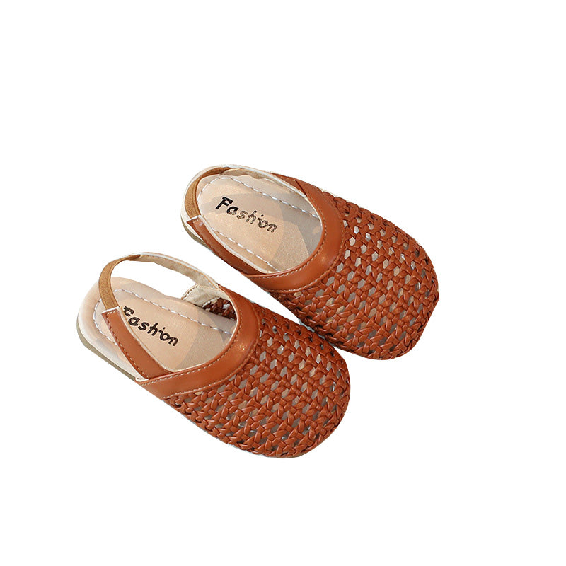 Girls' Knit Sandals Soft Sole Breathable Roman Shoes