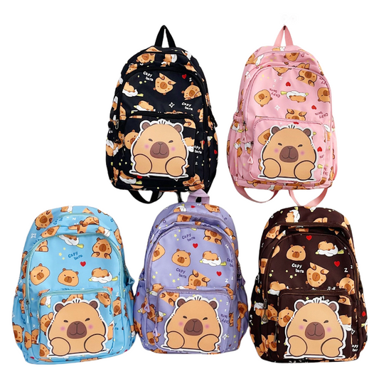 Capybara Print Trendy Print Large Backpack Back To School Bag 5 Colors
