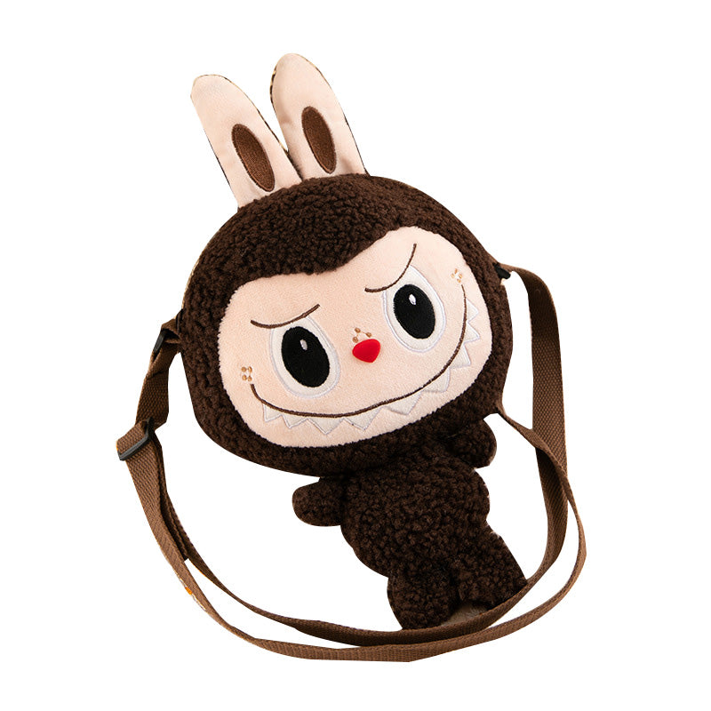 Kids Girls Labubu Soft Plush Crossbody Character Doll Bag