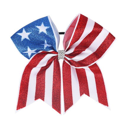 Kids Patriotic Ties Bow Star Stripe Chevron Hair Bands