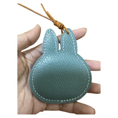 Handmade Leather Cartoon Bag Charm Cute Labubu Keychain Pendant