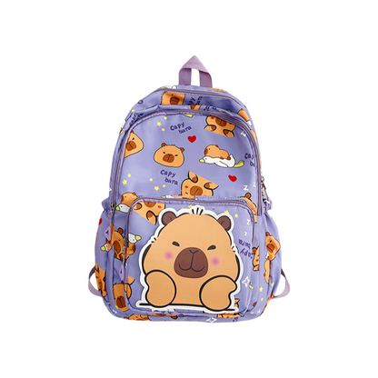 Capybara Print Trendy Print Large Backpack Back To School Bag 5 Colors