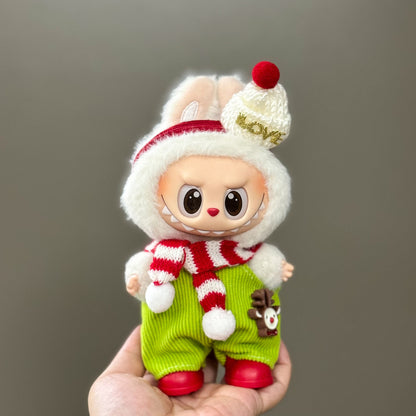 Labubu Doll Clothes Outfit Set for Gen 1-3 Vinyl Figures Christmas Hat Scarf Costume
