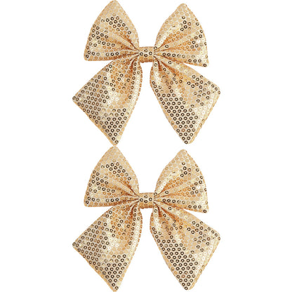 Christmas Bow Hair Clips – Solid Pearl Glitter Bow Barrettes for Girls
