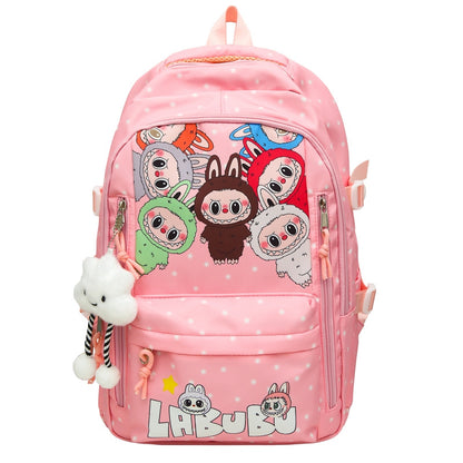 Labubu Trendy Print Large Backpack Back To School Bag