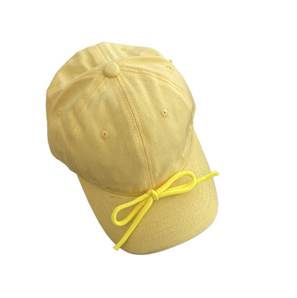 Kids Fixed Bow Baseball Cap Colorful Ribbon Sun Hat