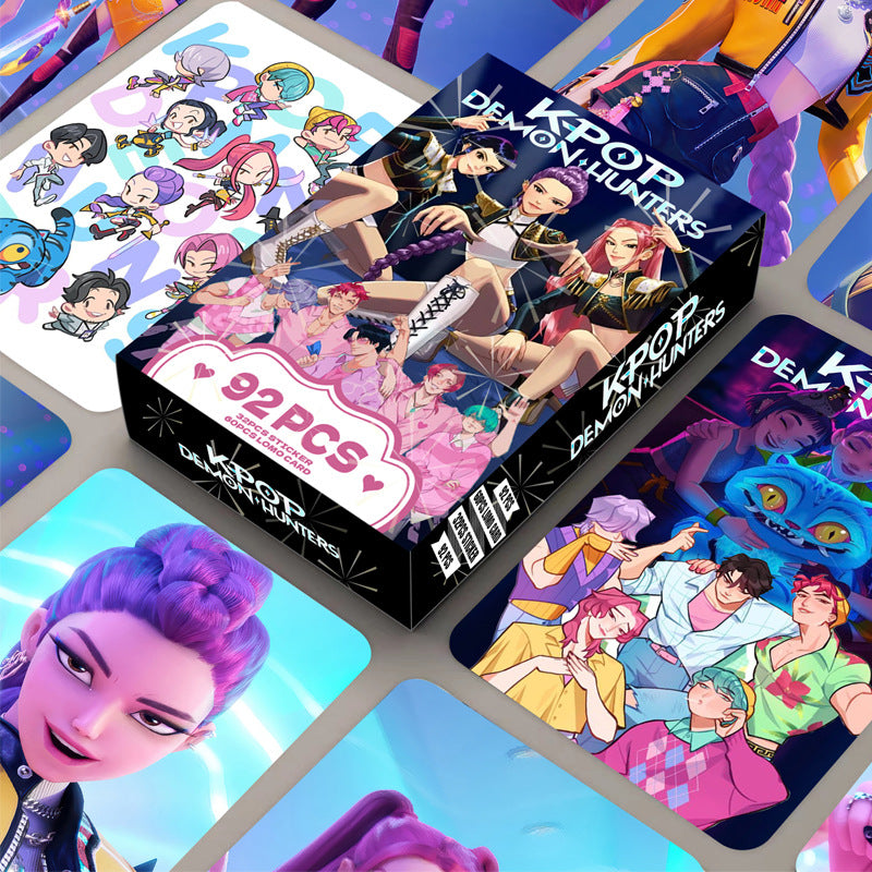 Kpop Demon Hunters Holographic Photocard Set Double-Sided LOMO Cards Mini Stickers & Collectible Flash Cards