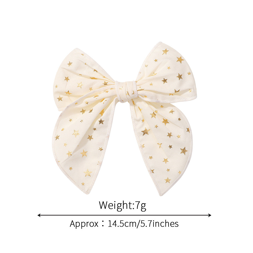 Christmas Tartan Bow Hair Clip Girls Vintage Plaid Accessory Cotton Linen Fabric Headband