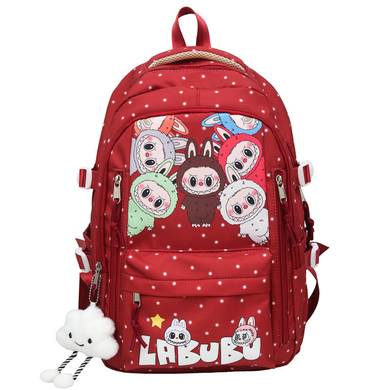 Labubu Trendy Print Large Backpack Back To School Bag