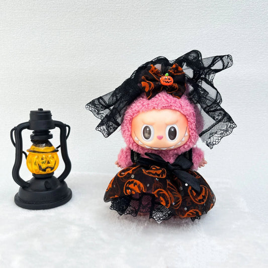 17cm Labubu Halloween Pumpkin Outfit Changeable Costume
