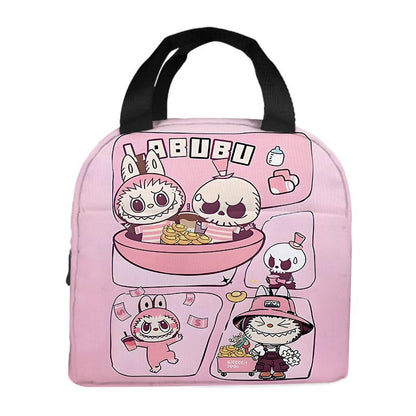 Labubu Cartoon Lunch Bag Insulated Bento Box Tote for Kids