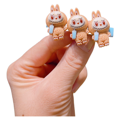 Wholesale Labubu Hair Clips Cute Cartoon Acrylic Hollow Snap Clips for Girls 10-Pack
