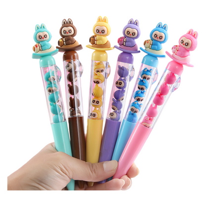 Capybara LaBuBu Cute Cartoon Ballpoint Pen, DIY Oil-Based Ink Pen for School & Office