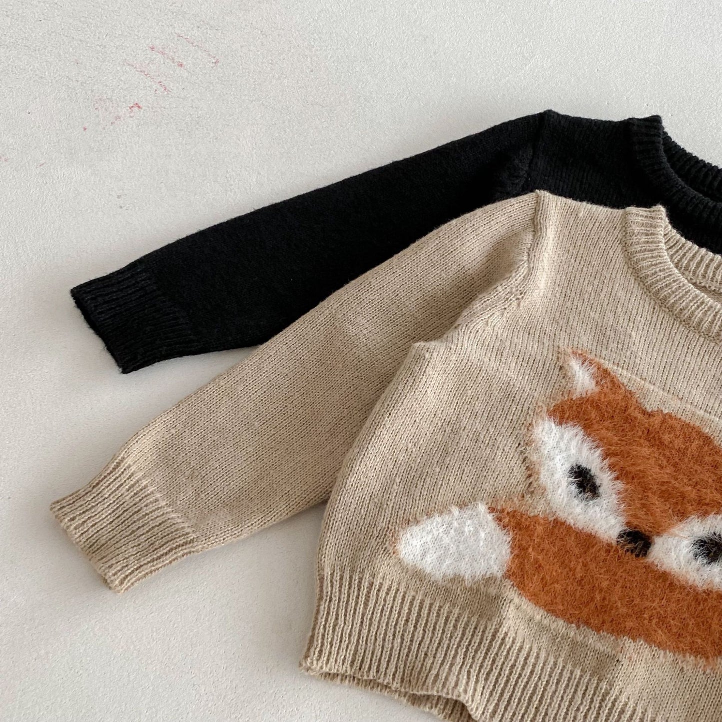Fall Winter Kids Sweater – Cute Fox Cartoon Knit Pullover Warm Tops for Boys and Girls