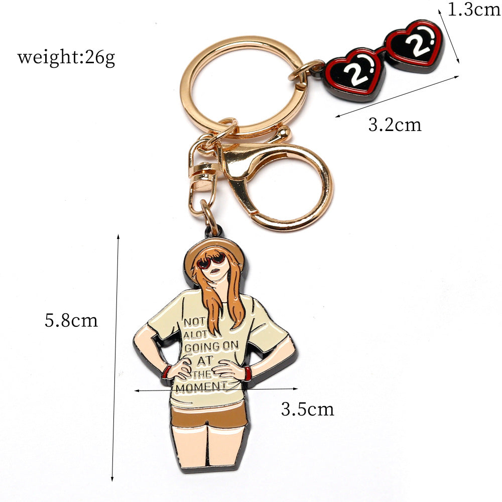 Taylor Swift Inspired Guitar Keychain Alloy Pendant, Album Merchandise Gift for Swifties