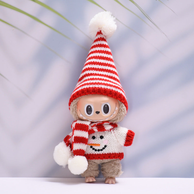 Labubu Christmas Tree Snowman Gingerbread Outfit Beanie Dress Up Changeable Costume