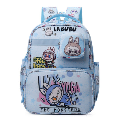 Labubu Print Trendy Print Large Backpack Back To School Bag