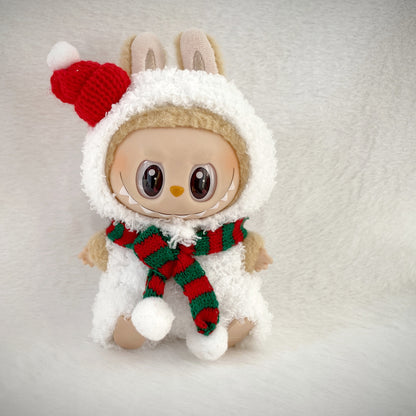 17cm Labubu Christmas Doll Outfit Bow Headwear Costume