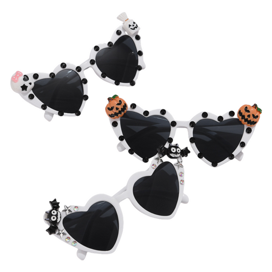 Halloween Heart-Shaped Sunglasses Cute Devil Pumpkin & Skull Shades