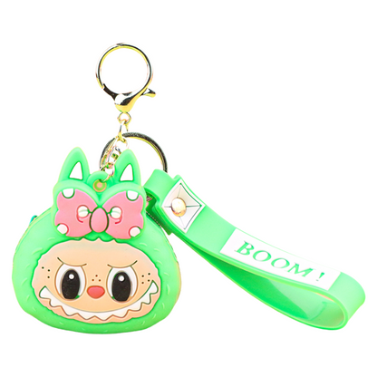 Labulu Bow Boom Coin Purse Keychain Silicone Wallet Charm 6 Colors