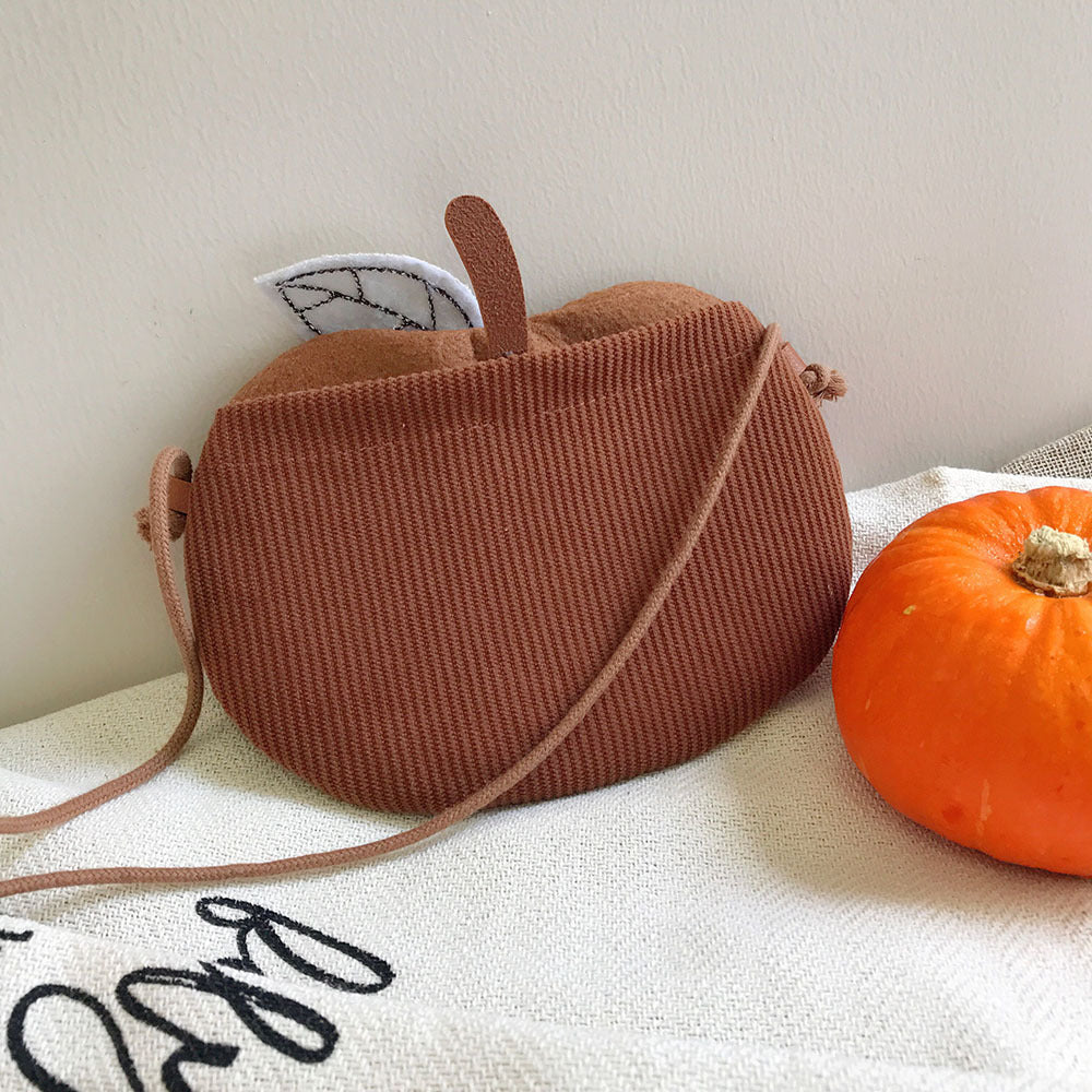 Kids Pumpkin Crossbody Bag Cute Fall/Winter Shoulder Purse for Boys and Girls